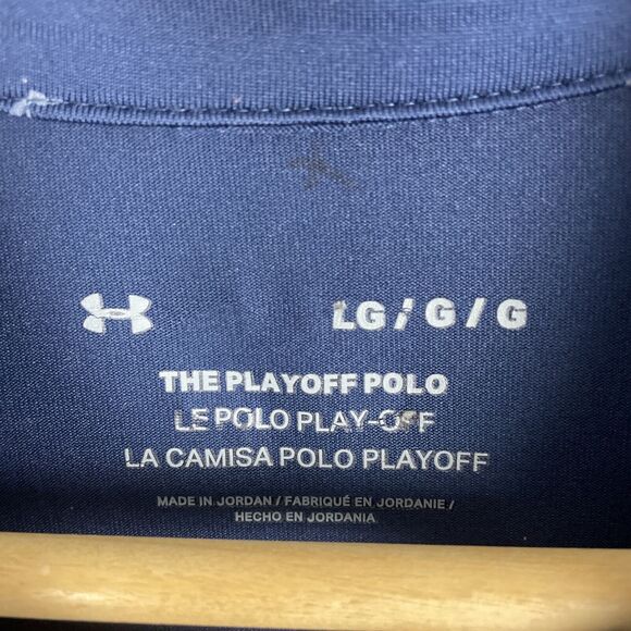 UNDER ARMOUR The Playoff Polo Men L Blue Golf Performance Stretch Sail - Picture 5 of 10